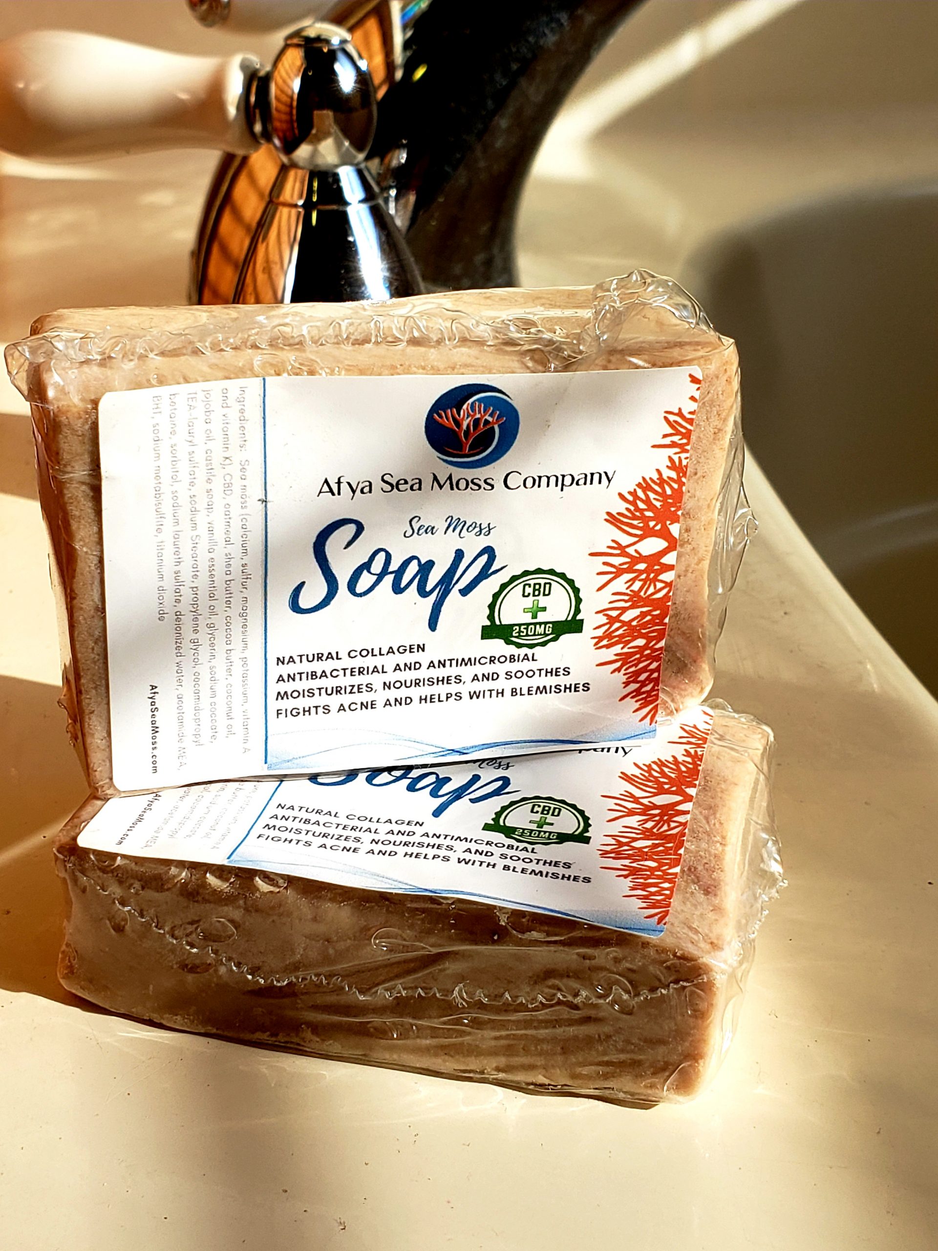 sea moss soap with cbd by afya fights acne moisturizes skin anti-aging